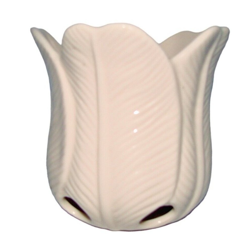 Partylite Tulip Petal Candle Holder Centerpiece Votive Off White Floral Vintage